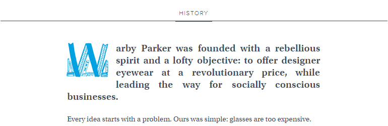 Photo credit: WarbyParker.com/History